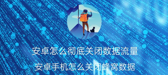 安卓怎么彻底关闭数据流量 安卓手机怎么关闭蜂窝数据？